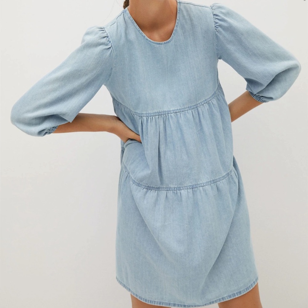 NWT-in packaging, mango M shift chambray dress